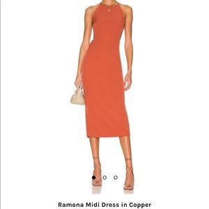 Bardot Ramona Midi Dress in Copper